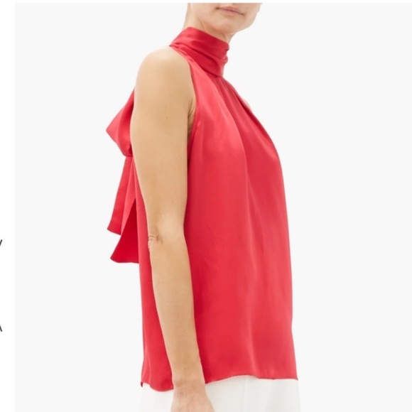 SALONI Michelle Red Hammered Silk Halter Top- NWT - Picture 10 of 11